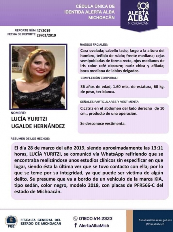 Fue encontrada sin vida en su domicilio Lucia Yuritzi U, reportada como desaparecida