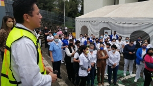 Simulacro de evacuación en el Hospital General de Uruapan “Dr. Pedro Daniel Martínez”