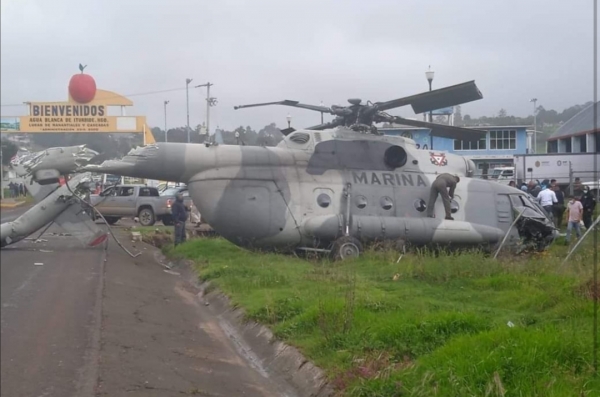 Se desploma helicóptero de la Marina en el estado de Hidalgo