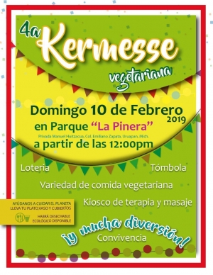 Kermes vegetariana el 10 de febrero en La Pinera a partir de las 12 del día