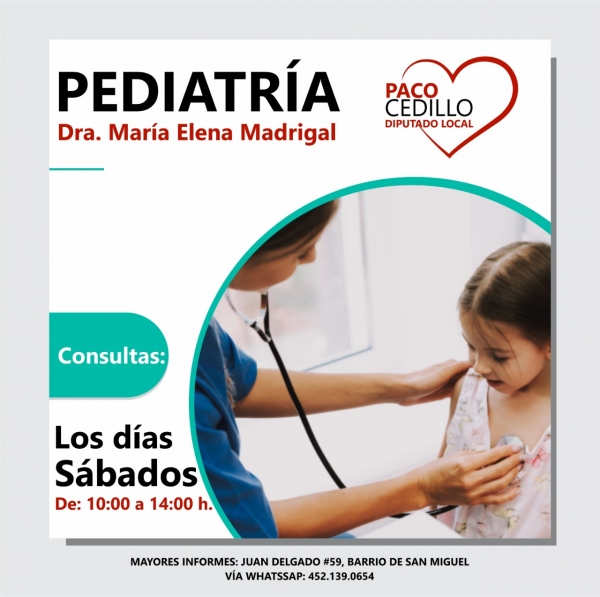Servicios médicos de Pediatría a bajo costo en la Casa Enlace de Paco Cedillo