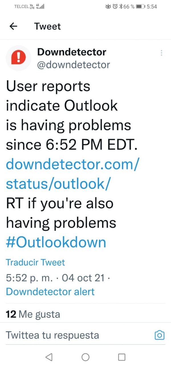 Hasta Outlook empieza a tener problemas de conectividad