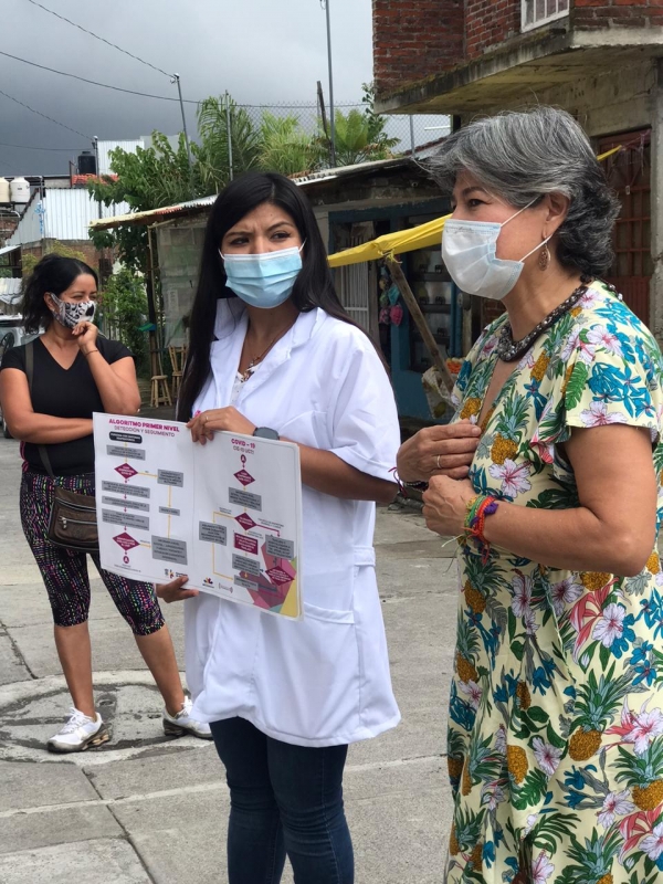 Despensas y asesoría médica a colonias de Uruapan, entregó Mayela Salas